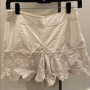 Free People Ivory Crochet Shorts
